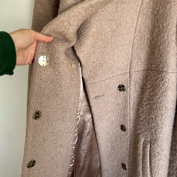 Kenneth Cole Long Pea Coat Cowl Neck Mauve - Picture 2 of 10